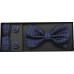 Set papion, batista si butoni bleumarin cu punctulete bleu 1562